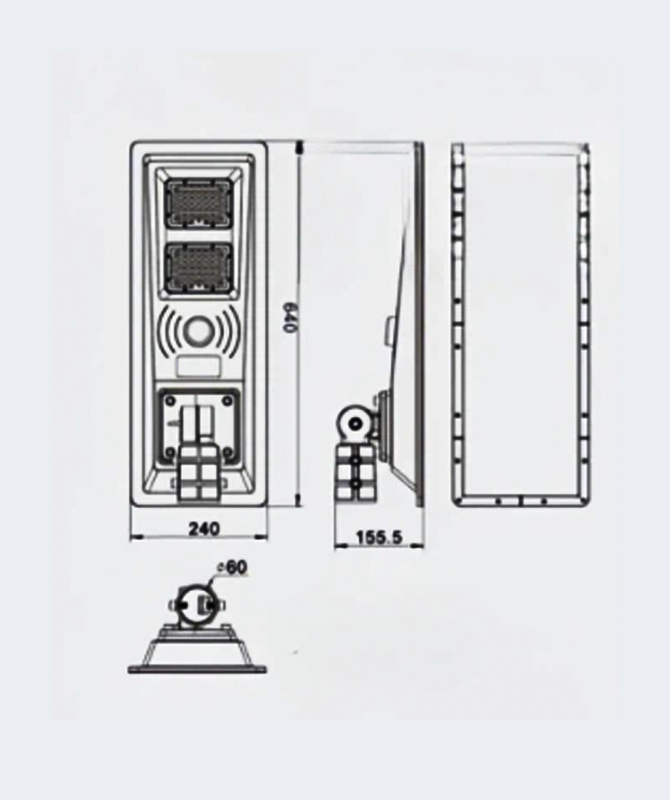 100W All in Two Solar Street Light Integrated Solar Street Light